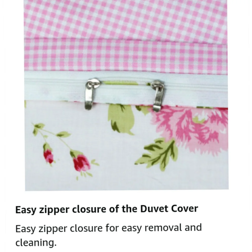 ⭐🆕 Shabby cottage white rose floral cotton duvet cover set